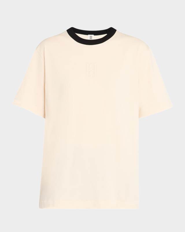 Fayeh Monogram Contrast-Trim T-Shirt